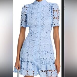 Aqua Sky Blue Lace Dress